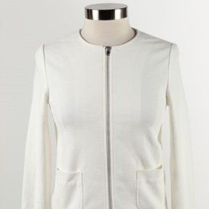 NWT Uniqlo White Ribbed Poly Cotton Softshell